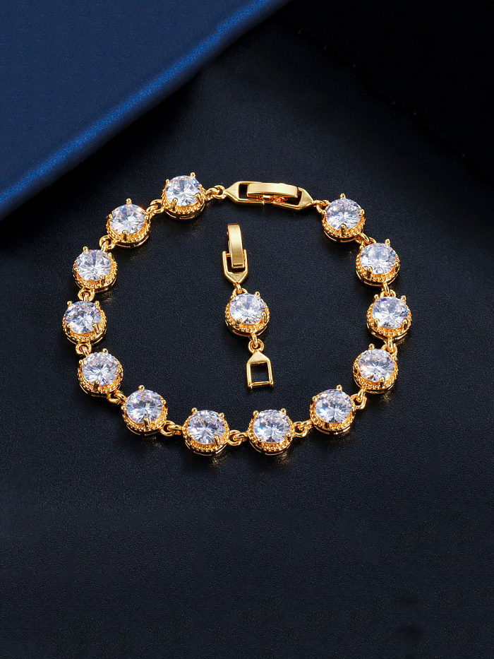 Copper With Gold Plated Simplistic Round Bracelets