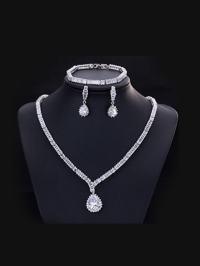 Simple Style Wedding Three Pieces Jewelry Set