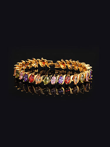 Bracelet de luxe en zircons de couleur