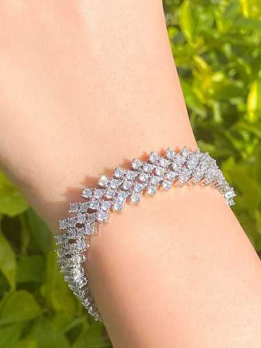 Brass Cubic Zirconia Geometric Luxury Bracelet