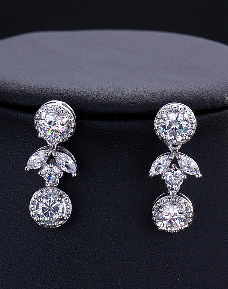 Conjunto de joias luxuosas de duas peças com zircônia AAA