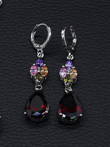 Noble Color Zircon Two Pieces Jewelry Set