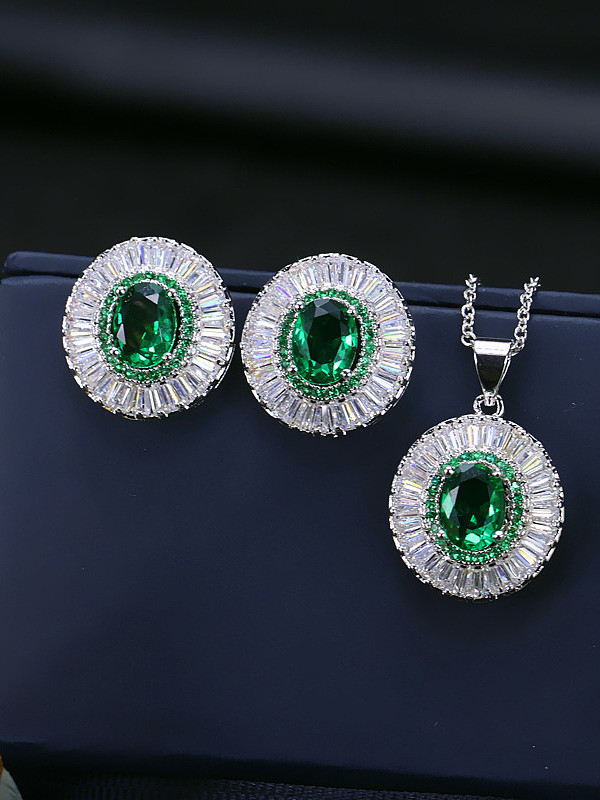 AAA Zircon earring Necklace Jewelry Set