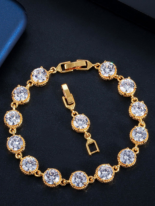 Copper With Gold Plated Simplistic Round Bracelets