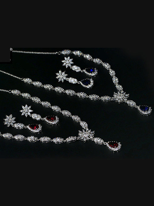 Conjunto elegante de joias de duas peças para casamento