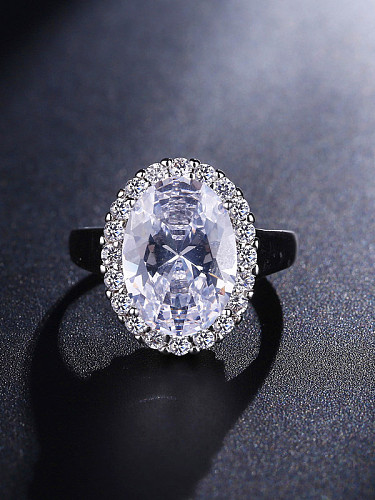 Shining Oval Zircon Wedding Engagement Ring
