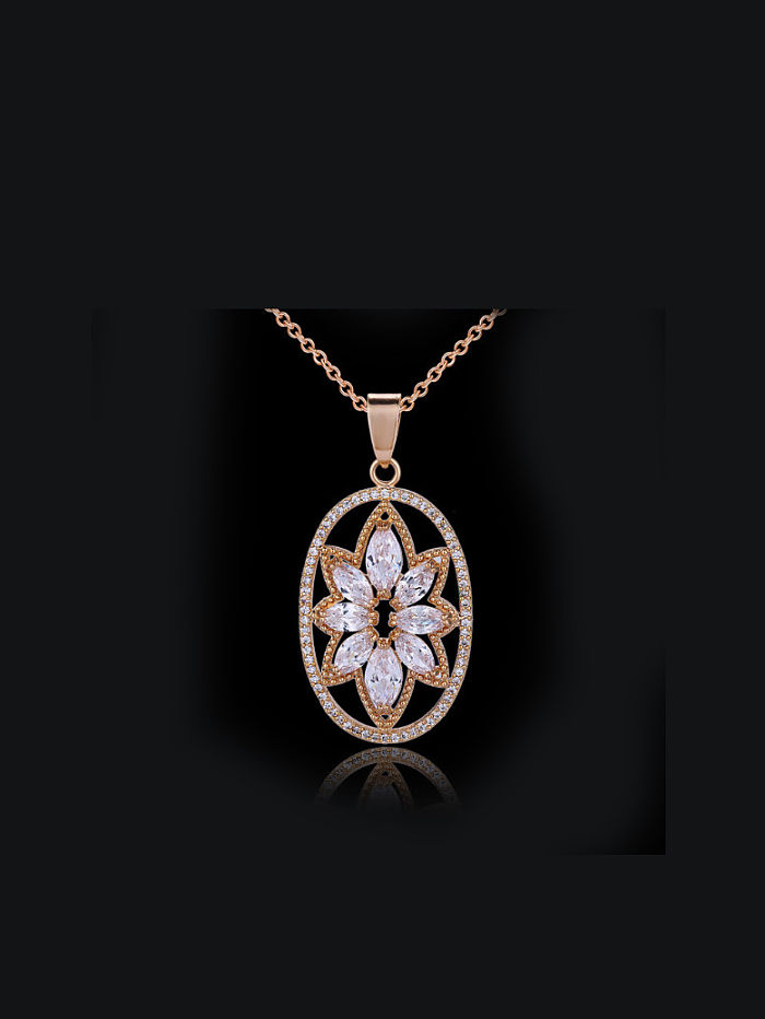 Oval Pendant Copper Necklace