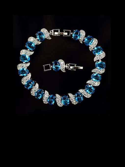 Brass Cubic Zirconia Geometric Luxury Bracelet
