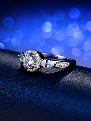 Hearts and Arrows Zircons Engagement Ring