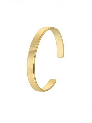 Bracelet manchette minimaliste en forme de C lisse en laiton