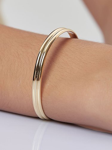 Bracelet manchette minimaliste géométrique en laiton