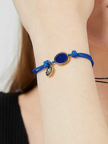 Bracelet réglable en corde à main minimaliste en forme de fleur acrylique en laiton