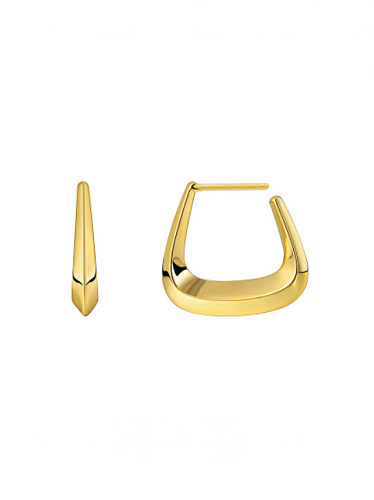 Brass Geometric Minimalist Asymmetric U-Shaped Ear Hook