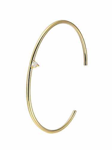Bracelet manchette minimaliste géométrique en laiton opale