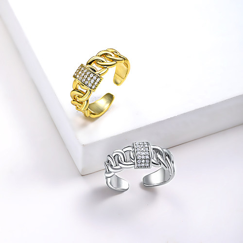 Cubic Zircon Rings with Brass for Women