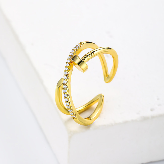 Brass with Cubic Zircon Rings for Girls