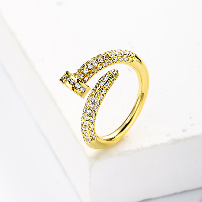 Cubic Zircon Rings with Brass for Women