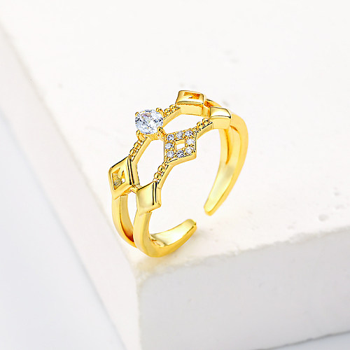 Brass with Cubic Zircon Rings for Girls