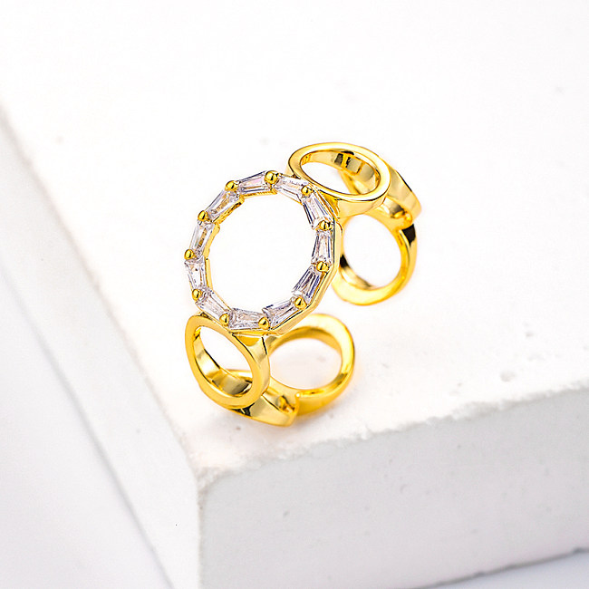 Cubic Zircon Rings with Brass for Women