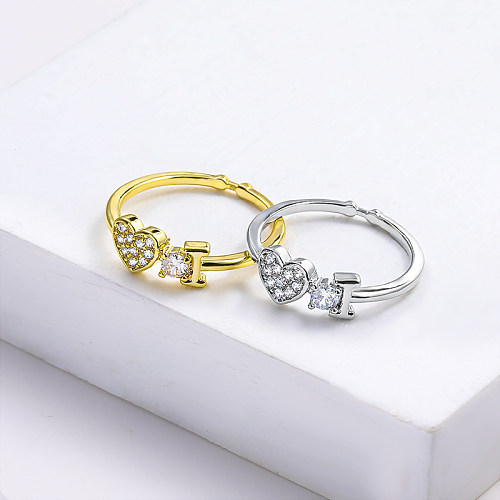 Brass with Cubic Zircon Rings for Girls