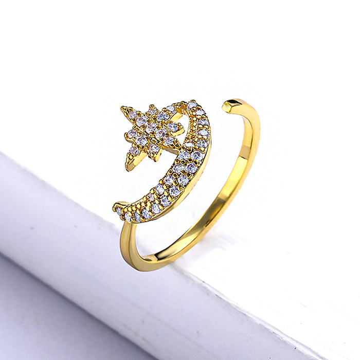Moon Star Gold Filled Imitation Diamond Ring