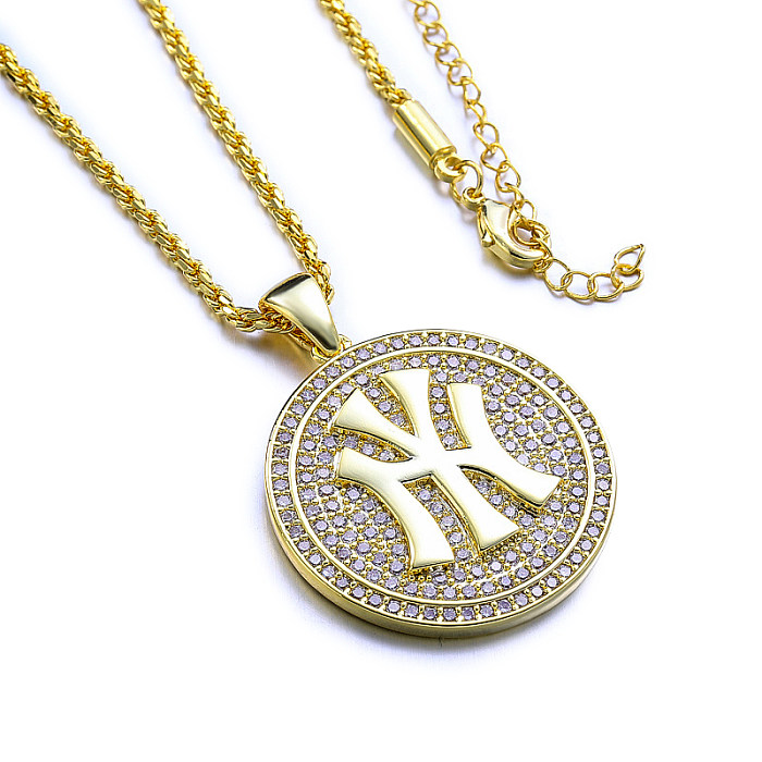 Collier pendentif médaille hip hop NY