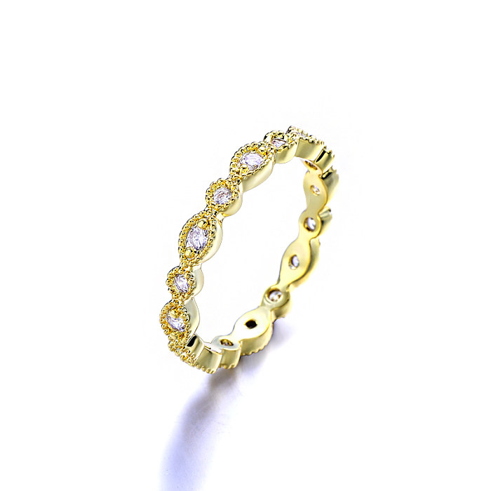Anel de pulseira delicado cheio de ouro 18k para uso diário