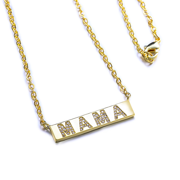 18 Karat Gold gefüllte MAMA Bar Halskette