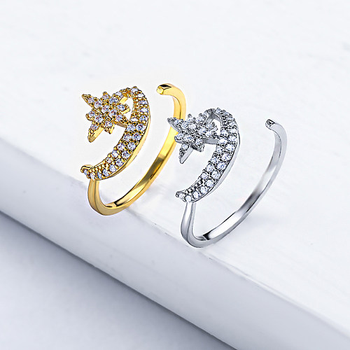 Moon Star Gold Filled Imitation Diamond Ring