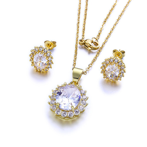 مجموعات مجوهرات الماس البيضاوي الجليد