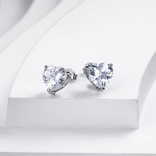 Iced Out Jewelry 925 Real Silver Stud Earrings