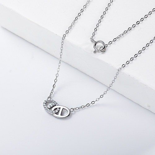 Dainty 925 Silver Crossed Pendant Necklace