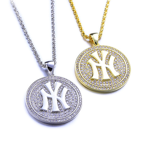 Hip-Hop-Medaille NY Anhänger Halskette