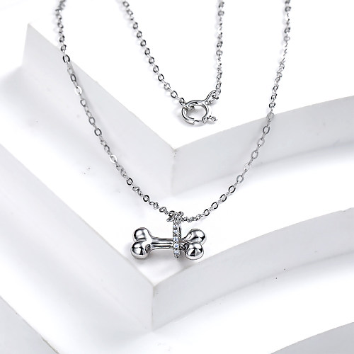 Dainty 925 Silver Bone Pendant Necklace