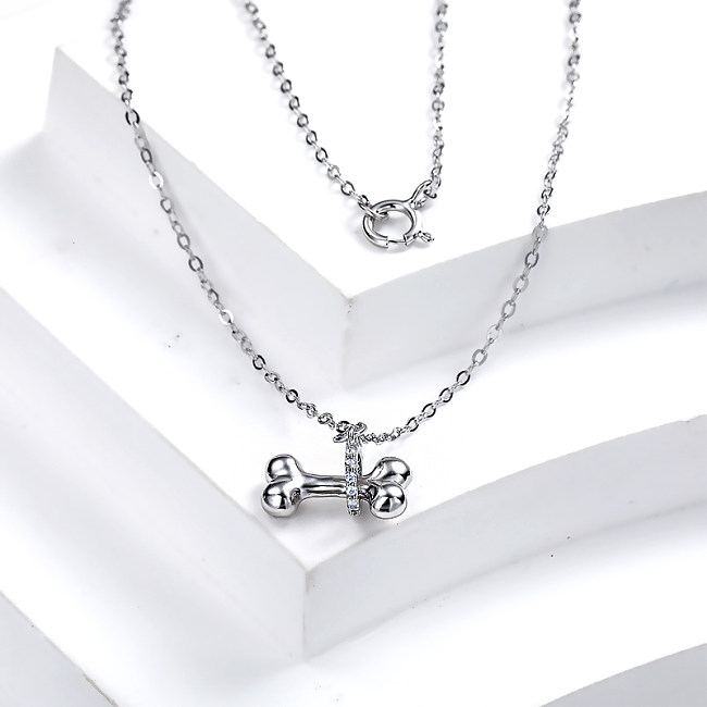 Dainty 925 Silver Bone Pendant Necklace