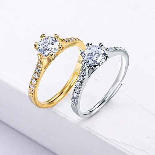 Solitarie Cubic Zircon Engagement Ring