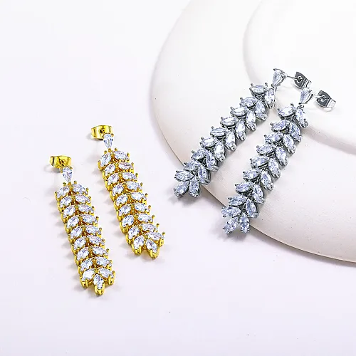 Cubic Zircon 18k Gold Filled Tassel Earring