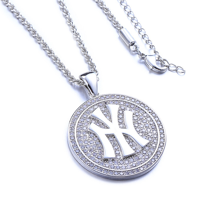 Hip-Hop-Medaille NY Anhänger Halskette