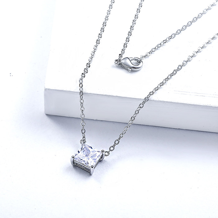 Square Ice Out Jewelry Kubikzirkon-Diamant-Anhänger-Halskette