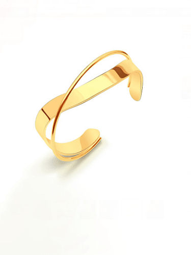 Bracelet manchette minimaliste en acier au titane avec croix lisse