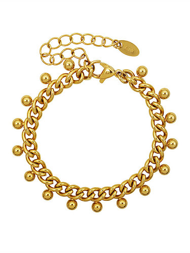 Bracelet perlé vintage en acier au titane avec perles rondes