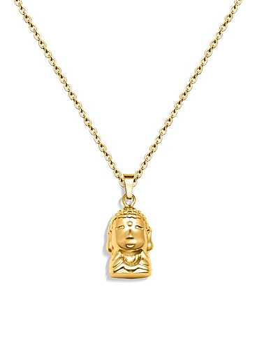Unregelmäßige ethnische religiöse Buddha-Anhänger-Halskette aus Titanstahl