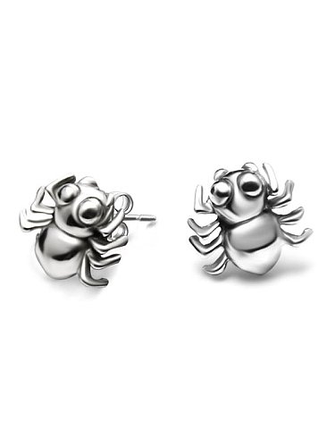 Titanium 316L Stainless Steel Bug Hip Hop spider Stud Earring with e-coated waterproof