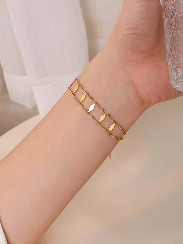 Titanium Steel Geometric Hip Hop Strand Bracelet