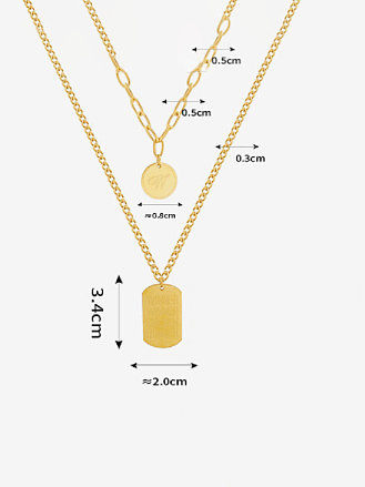 Geometrische Hip-Hop-Multi-Strang-Halskette aus Titanstahl