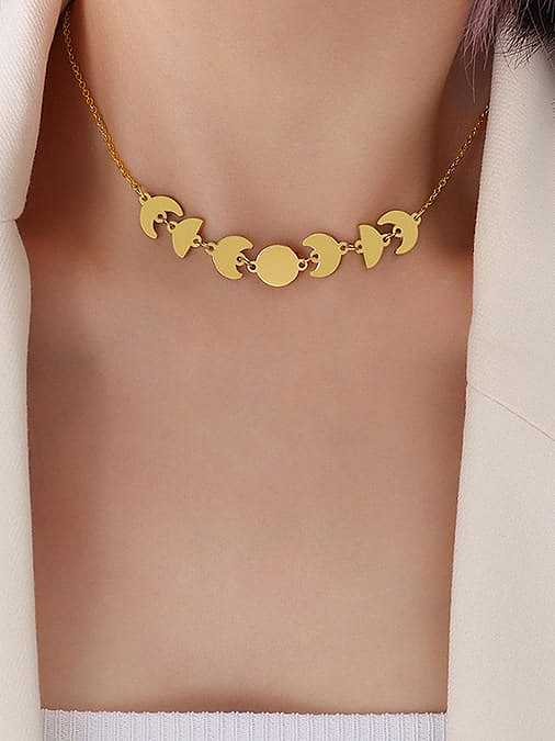 Glatte, unregelmäßige, minimalistische Halskette aus Messing