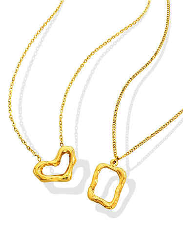 Titanium Steel Geometric Minimalist Heart Pendant Necklace
