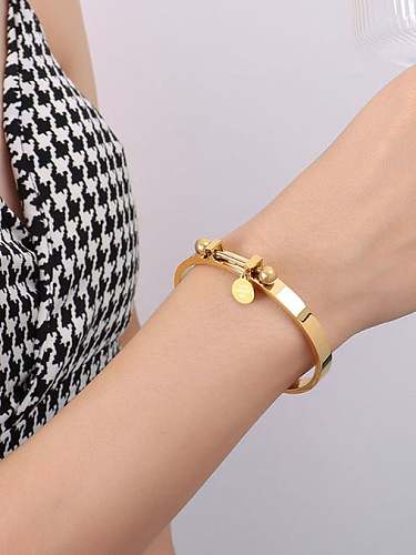 Titanium Steel Geometric Hip Hop Band Bangle