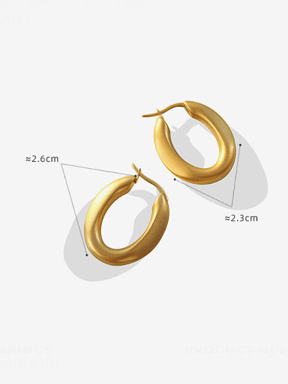 Boucles d'oreilles pendantes vintage ovales en acier au titane