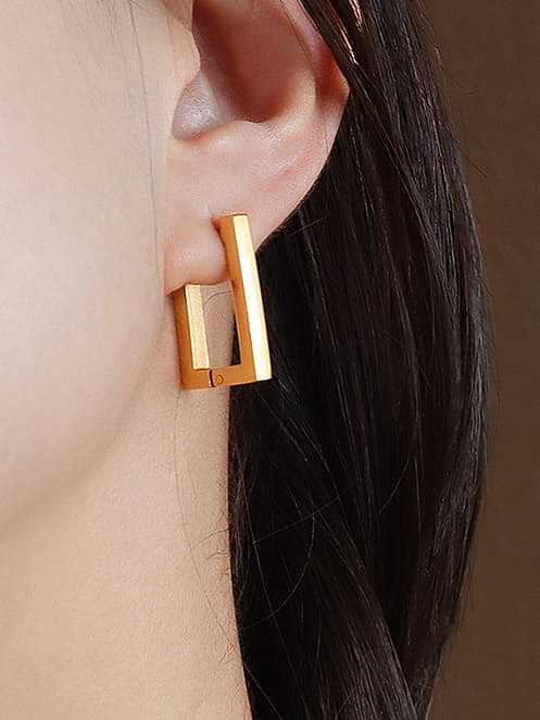 Geometrischer minimalistischer Huggie-Ohrring aus Titan 316L Edelstahl mit E-Beschichtung, wasserdicht